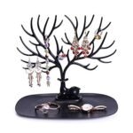 Anubhav Janni Deer Tree Plastic Jewelry Case Earrings Organizer Hook Stand Display Holder and Organizer Black Plastic Deer Antlers Creative Sika Tray Style Jewellery ( pack of 1 ) - Image 3