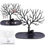 Anubhav Janni Deer Tree Plastic Jewelry Case Earrings Organizer Hook Stand Display Holder and Organizer Black Plastic Deer Antlers Creative Sika Tray Style Jewellery ( pack of 1 ) - Image 5