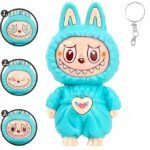 Anubhav Janni Labubu Face Changing Keychain Cartoon Character ABS Toy Key Holder Unisex Keychain for Bags Cars Gifts Cute Action Figure Kids Adults Premium Multi Theme Men Women ( pack of 1 )