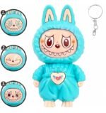 Anubhav Janni Labubu Face Changing Keychain Cartoon Character ABS Toy Key Holder Unisex Keychain for Bags Cars Gifts Cute Action Figure Kids Adults Premium Multi Theme Men Women ( pack of 1 )