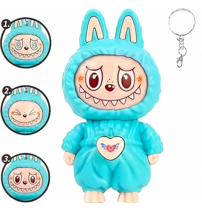 Anubhav Janni Labubu Face Changing Keychain Cartoon Character ABS Toy Key Holder Unisex Keychain for Bags Cars Gifts Cute Action Figure Kids Adults Premium Multi Theme Men Women ( pack of 1 ) Anubhav Janni Labubu Face Changing Keychain Cartoon Character ABS Toy Key Holder Unisex Keychain for Bags Cars Gifts Cute Action Figure Kids Adults Premium Multi Theme Men Women ( pack of 1 ) - Image 1