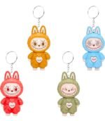 Anubhav Janni Labubu Face Changing Keychain Cartoon Character ABS Toy Key Holder Unisex Keychain for Bags Cars Gifts Cute Action Figure Kids Adults Premium Multi Theme Men Women ( pack of 1 ) - Image 4