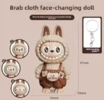 Anubhav Janni Labubu Face Changing Keychain Cartoon Character ABS Toy Key Holder Unisex Keychain for Bags Cars Gifts Cute Action Figure Kids Adults Premium Multi Theme Men Women ( pack of 1 ) - Image 6