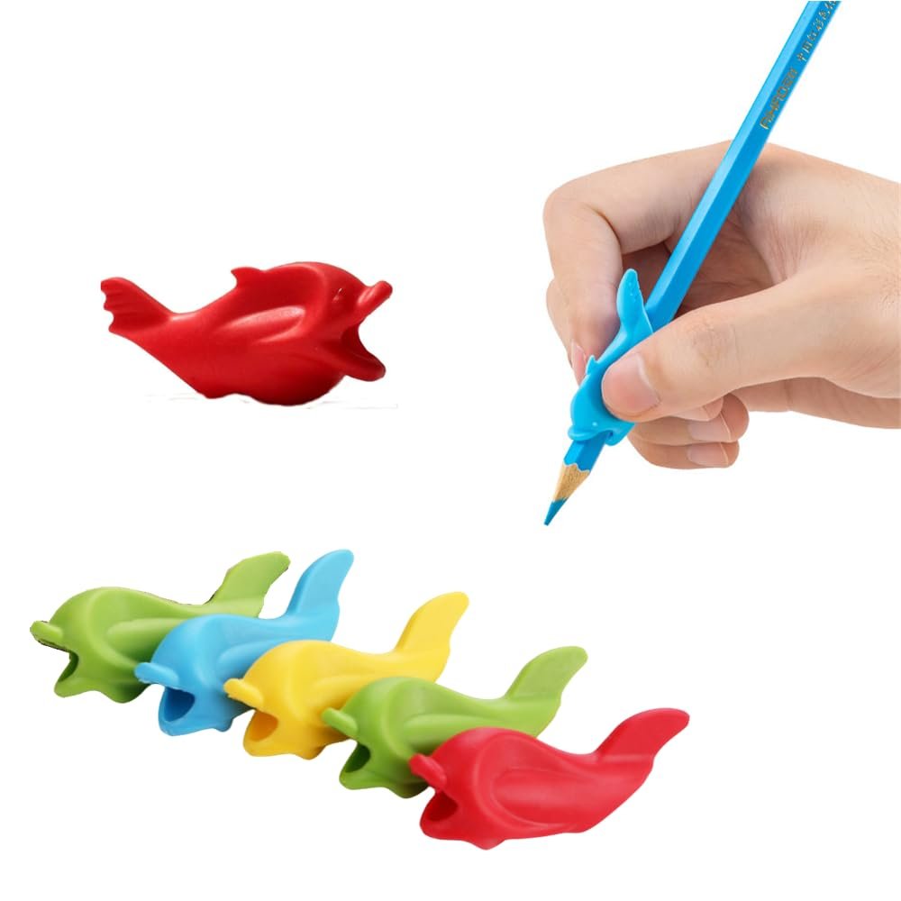 Anubhav Janni Pencil Grip Fish Colourful Grips For Writing Gripper For Kids Writing Supplies Style Silicone Handwriting Holder Children Preschoolers Training Assorted Kids (Pack Of 2 Pcs) Anubhav Janni Pencil Grip Fish Colourful Grips For Writing Gripper For Kids Writing Supplies Style Silicone Handwriting Holder Children Preschoolers Training Assorted Kids (Pack Of 2 Pcs) - Image 1