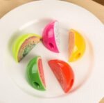 Anubhav Janni Creative Fruit Designer Mini Plastic Sharpener Arpit Mart ABS Mix Fruits Pencil Sharpener For Kids Pieces Gifts Shape Girls Stylish Birthday Kanjak School Birthday (Pack Of 3 Pcs) - Image 2