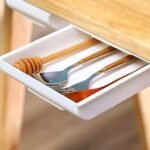 Anubhav Janni Desk Drawer Tray Office Pencil Under Hidden Organizer Self Adhesive White Household Supplies Cleaning Home Organization Storage Boxes Grey Garden Household (Pack Of 1 Pcs) - Image 5