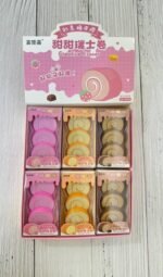 Anubhav Janni Cookie Shape Eraser Cute Swiss Roll Design Erasers Slices Pink Brown Orange Colours Cake Eraser For Kids Best Option Birthday Return Favors Twin Blaze Erasers Kids (Pack Of 3 Pcs) - Image 3