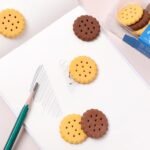 Anubhav Janni Mini Biscuit Eraser Erasers Stationery School Rubber Schools Sketches Office Sign Kid Party Favour Gift Toy Creative Christmas Birthday in Shape Biscuits For Kids (Set Of 6) - Image 5