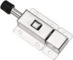 Anubhav Janni Mini Door Spring Lock Stainless Steel Spring Loaded Bolt Lock Automatic Slide Latch With Screws For Gate Window Locks Long Security Hotel Office Home Silver Color (Set Of 1)