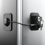 Anubhav Janni Safety Door Locks With Keys Child Device Refrigerator Lock with Key Adhesives Cabinet Restrictor Cable For Baby Toddler Cupboards Fridge Wardrobe Home Office (Pack Of 1 Pcs) - Image 2