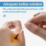 Anubhav Janni 50 Pcs Cotton Iodine Swabs Stick Disposable Swab Disinfected Medical Sticks For Wound Cleaning First Aid  Sterilization Outdoor Emergency Care (Set Of 1) - Image 5