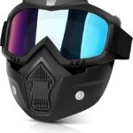Anubhav Janni Motorcycle Goggle Face Mask mask Anti Scratch UV Protective Mask Bike Riding Goggles With Detachable Adjustable Elastic Strap For Helmet Rainbow Visor With (Pack Of 1 Pcs)
