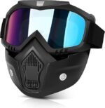 Anubhav Janni Motorcycle Goggle Face Mask mask Anti Scratch UV Protective Mask Bike Riding Goggles With Detachable Adjustable Elastic Strap For Helmet Rainbow Visor With (Pack Of 1 Pcs)