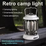 Anubhav Janni Lantern Led Camping Lamp New Retro Lantern Rechargeable LED Vintage Lamp Waterproof Battery Powered Lighting Portable Dimmable Outdoor Hanging Tent Brand Lantern  (Pack Of 1 Pcs) - Image 5