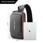 Anubhav Janni Usb Chest Bag Waterproof Anti theft Crossbody Bag With Password Zipper Lock USB Charging Port Mens Shoulder Chest Daypack Travel Hiking Sling Backpack (Pack Of 1 Pcs) - Image 2