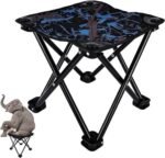 Anubhav Janni Portable Folding Lightweight Outdoor Cloth Stool Mini Camping With Carry Bag Oxford Collapsible Seat Heavy Duty Compact Travel For Camping Fishing Hiking Picnic (Pack Of 1 Pcs)