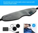Anubhav Janni Bluetooth Sleeping Eye Mask Sleep Wireless Headphones With Music Soft Travel Handsfree For Travel Meditation Relaxation Speakers Microphone Side Sleepers Washable (Pack Of 1 Pcs) - Image 3