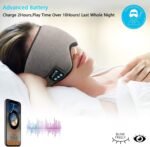 Anubhav Janni Bluetooth Sleeping Eye Mask Sleep Wireless Headphones With Music Soft Travel Handsfree For Travel Meditation Relaxation Speakers Microphone Side Sleepers Washable (Pack Of 1 Pcs) - Image 4