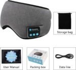 Anubhav Janni Bluetooth Sleeping Eye Mask Sleep Wireless Headphones With Music Soft Travel Handsfree For Travel Meditation Relaxation Speakers Microphone Side Sleepers Washable (Pack Of 1 Pcs) - Image 7
