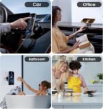 Anubhav Janni K009 Magnetic Phone Holder – 360° Adjustable Car Mount Desk Stand Strong Vacuum Mobile with Suction Cup Universal for Gym Mirrors and Showers Foldable Stand Retractable Wall Use car - Image 3