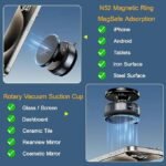Anubhav Janni K009 Magnetic Phone Holder – 360° Adjustable Car Mount Desk Stand Strong Vacuum Mobile with Suction Cup Universal for Gym Mirrors and Showers Foldable Stand Retractable Wall Use car - Image 7