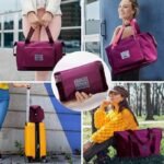 Anubhav Janni Pouch Bag Foldable Travel Bag for Women Men Expandable Large Capacity Waterproof Duffle Handbag with Shoe Compartment Lightweight Multipurpose Luggage Tote Bag (pack of 1) - Image 3