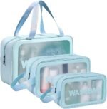 Anubhav Janni Wash Bag Pouch for Travel Kit Toiletry Cosmetic Make Up Box Brushes Accessories with Handle Large Capacity Translucent Waterproof Storage Organizer Washbag (pack of 3 ) - Image 4