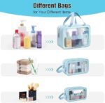 Anubhav Janni Wash Bag Pouch for Travel Kit Toiletry Cosmetic Make Up Box Brushes Accessories with Handle Large Capacity Translucent Waterproof Storage Organizer Washbag (pack of 3 ) - Image 7