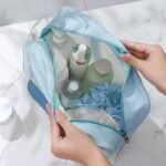 Anubhav Janni Wash Bag Pouch for Travel Kit Toiletry Cosmetic Make Up Box Brushes Accessories with Handle Large Capacity Translucent Waterproof Storage Organizer Washbag (pack of 3 ) - Image 9