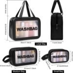 Anubhav Janni Wash Bag Pouch for Travel Kit Toiletry Nylon Cosmetic Make Up Box Brushes Accessories with Handle Large Capacity Translucent Waterproof Storage Organizer (Pack of 3) - Image 6