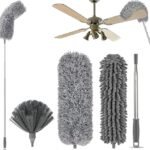 Anubhav Janni 3 In 1 Fan Duster Long Handle Microfiber Feather Ceiling With Extendable Pole Anti Scratch Bendable Head For Cleaning High Cobweb Stick in Brush with inches (pack of 1)