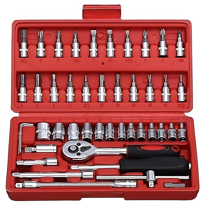 Anubhav Janni 46 In 1 Pcs Tool Kit Screwdriver And Socket Set Multi Purpose Combination Case Precision Set Drive Bit Kit Multi-Purpose Tools Box For Home Set Heavy Duty screw (pack of 1) Anubhav Janni 46 In 1 Pcs Tool Kit Screwdriver And Socket Set Multi Purpose Combination Case Precision Set Drive Bit Kit Multi-Purpose Tools Box For Home Set Heavy Duty screw (pack of 1) - Image 1