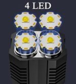 Anubhav Janni 4-core Super Bright Flashlight LED Torch Strong Light USB Rechargeable Outdoor Multi-Function Lamp Tactical Camping Searchlight COB Lantern Modes Spotlight with Solar (pack of 1) - Image 2