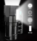 Anubhav Janni 4-core Super Bright Flashlight LED Torch Strong Light USB Rechargeable Outdoor Multi-Function Lamp Tactical Camping Searchlight COB Lantern Modes Spotlight with Solar (pack of 1) - Image 4
