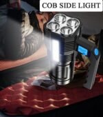 Anubhav Janni 4-core Super Bright Flashlight LED Torch Strong Light USB Rechargeable Outdoor Multi-Function Lamp Tactical Camping Searchlight COB Lantern Modes Spotlight with Solar (pack of 1) - Image 8