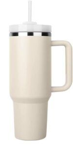 Anubhav Janni Tumbler with Handle Rose Cream Large Travel Mug Straw and Lid Double Wall Vacuum Insulated Flask Leakproof BPA Free Keeps Drinks Hot Stainless Steel Coffee Mugs Cups (pack of 1)
