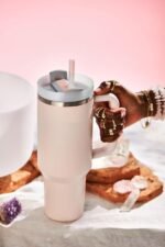Anubhav Janni Tumbler with Handle Rose Cream Large Travel Mug Straw and Lid Double Wall Vacuum Insulated Flask Leakproof BPA Free Keeps Drinks Hot Stainless Steel Coffee Mugs Cups (pack of 1) - Image 7