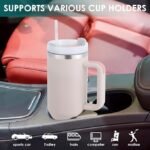 Anubhav Janni Tumbler with Handle Rose Cream Large Travel Mug Straw and Lid Double Wall Vacuum Insulated Flask Leakproof BPA Free Keeps Drinks Hot Stainless Steel Coffee Mugs Cups (pack of 1) - Image 8