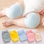 Anubhav Janni Baby Knee Pads Smiley For Crawling Toddler Leg Warms Non-slip Anti-Friction Socks Babies Pair Anti-Slip Padded Stretchable Elastic Cotton Soft Breathable Comfortable (pack of 2) - Image 2