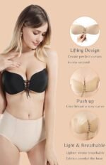 Anubhav Janni Strapless Sticky Bra Invisible Backless Stick on Push up Lift Bras for Women Dress Reusable Silicone Nipple Covers Sticky Adhesive Self Women Strapless Covers (pack of 1) - Image 9