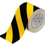 Anubhav Janni Yellow Black Tape Waterproof Reflective Safety  Roll 2 inch 30 Meters Striped Floor Marking Hazard Caution Warning Sticker Strips for Wall Factory Trailer Vehicle Floor(pack of 1)