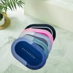 Anubhav Janni Bathroom Oval Door Mat Floor Bath Carpet Non Slip for Cushion Super Absorbent Soft Quick Dry Dirt Barrier Home Office Non-Slip Quick-Dry Multi-Color Multi-Shape (pack of 1) - Image 2