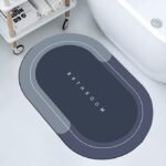 Anubhav Janni Bathroom Oval Door Mat Floor Bath Carpet Non Slip for Cushion Super Absorbent Soft Quick Dry Dirt Barrier Home Office Non-Slip Quick-Dry Multi-Color Multi-Shape (pack of 1) - Image 3