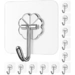 Anubhav Janni Flower Hook PVC Heavy Duty Self Adhesive Stainless Hooks Transparent Waterproof and Oilproof Wall Hooks for Kitchen Bathroom Shower Door Outdoor Home Improvement Utility (pack of 20) - Image 2