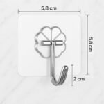 Anubhav Janni Flower Hook PVC Heavy Duty Self Adhesive Stainless Hooks Transparent Waterproof and Oilproof Wall Hooks for Kitchen Bathroom Shower Door Outdoor Home Improvement Utility (pack of 20) - Image 4