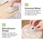 Anubhav Janni Furniture Wheels Self Adhesive Mini Swivel Casters Universal at The Bottom of Storage Box Caster Degree Rotation Pulley for Various Boxes Self-Adhesive Sticky (pack of 4) - Image 5