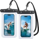 Anubhav Janni Mobile Pouch Heavy Waterproof Phone Rain Cover for All Types of Transparent IPX8 Universal Case Dry Bag with Lanyard iPhone Water Proof Cell Beach Vacation With pouch (pack 2)