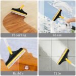 Anubhav Janni 2 in 1 Floor Brush Scrubber Cleaning Scrub with Long Handle Squeegee 120°Rotating Adjustable V-Shaped Head Tile for Bathroom and Kitchen Wiper Tiles Home (pack of 1) - Image 6