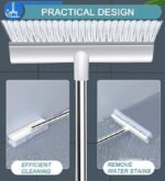 Anubhav Janni 2 in 1 White Bathroom Brush with Wiper Long Handle Floor Scrub Head for Deep Cleaning Tiles Toilet Shower Walls Kitchen Brush Bathroom Tiles scrubbing Stainless Steel (pack of 1) - Image 5