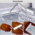 Anubhav Janni 2 in 1 White Bathroom Brush with Wiper Long Handle Floor Scrub Head for Deep Cleaning Tiles Toilet Shower Walls Kitchen Brush Bathroom Tiles scrubbing Stainless Steel (pack of 1) - Image 6